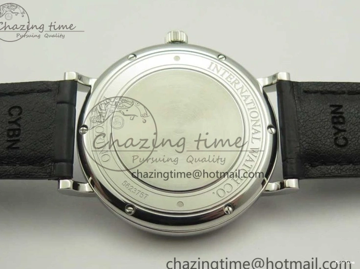 MIROTIME 0105 Supportive Portofino Automatic SS AF 1:1 Best Edition White Dial on Black Croco Leather Strap A 7184